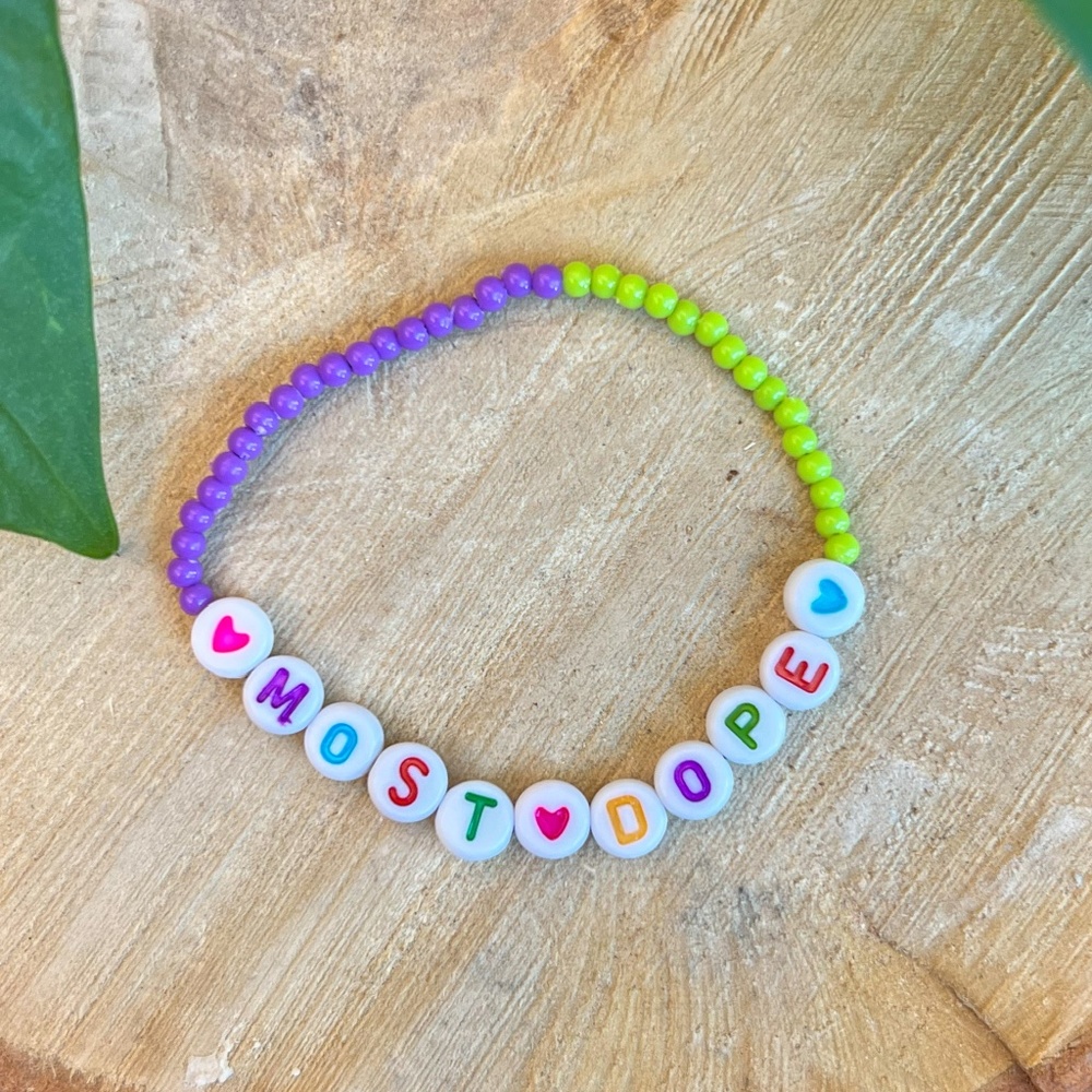 Mac Miller Inspired Most Dope Beaded Bracelet | Multicolored Letter Beads